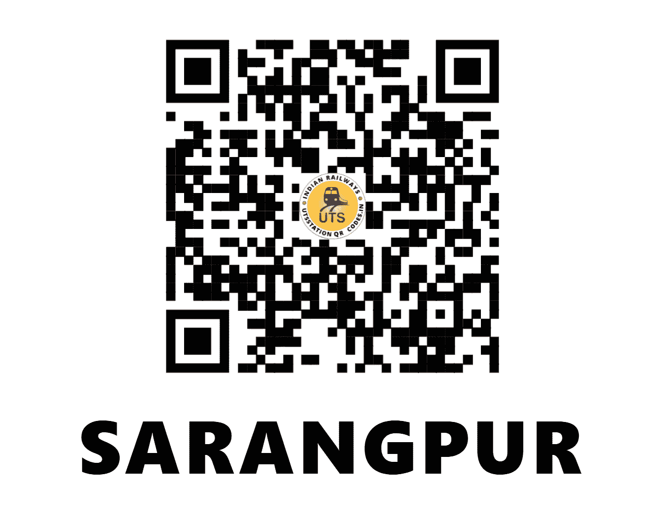 UTS QR Code for SARANGPUR - SFW - WC (MADHYA PRADESH)